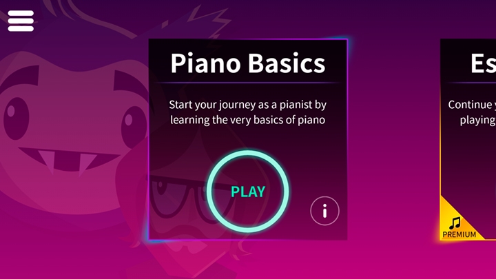 menu de base simply piano