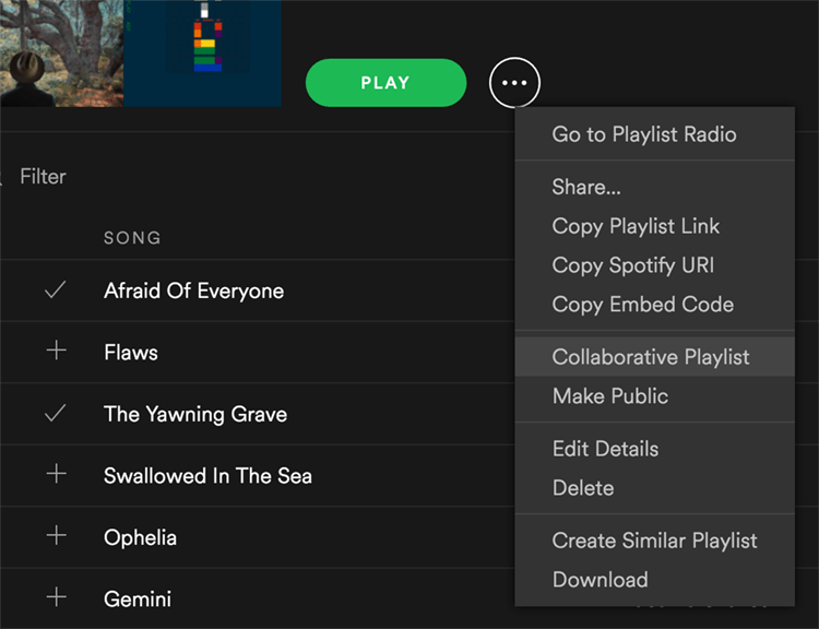 possibilite de creation de playlist