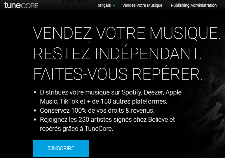 tunecore distribution musicale avis