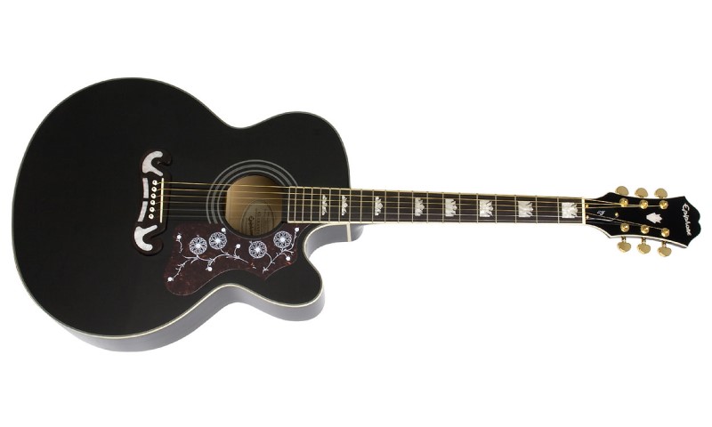 epiphone ej 200sce guitare electroacoustique noire