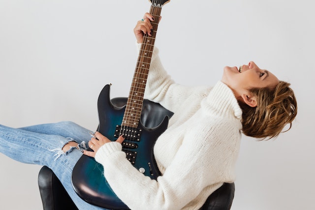 Guitare electrique bleue pas cher