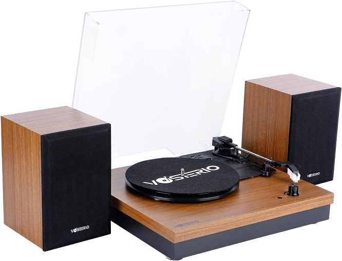 Platine vinyle bois Vosterio Bluetooth
